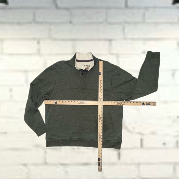 Orvis Quarter Snap Green Henley Pullover Sweater Men's Size - XXL - Picture 7 of 12